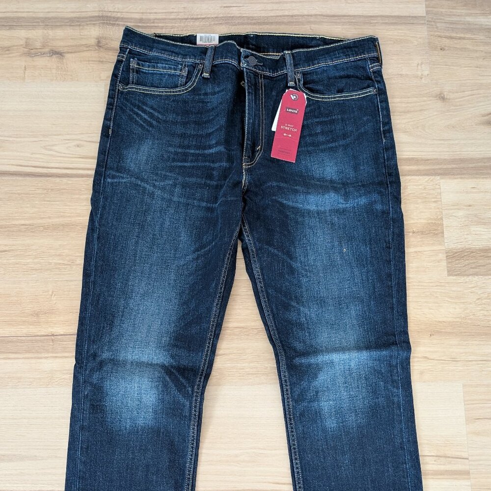 NWT Levi’s 511 Slim Stretch Dark Wash Jeans 38x32 Slim Fit Classic Straight Deni